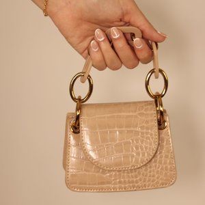 Faux Crocodile Vegan Leather Micro Purse
